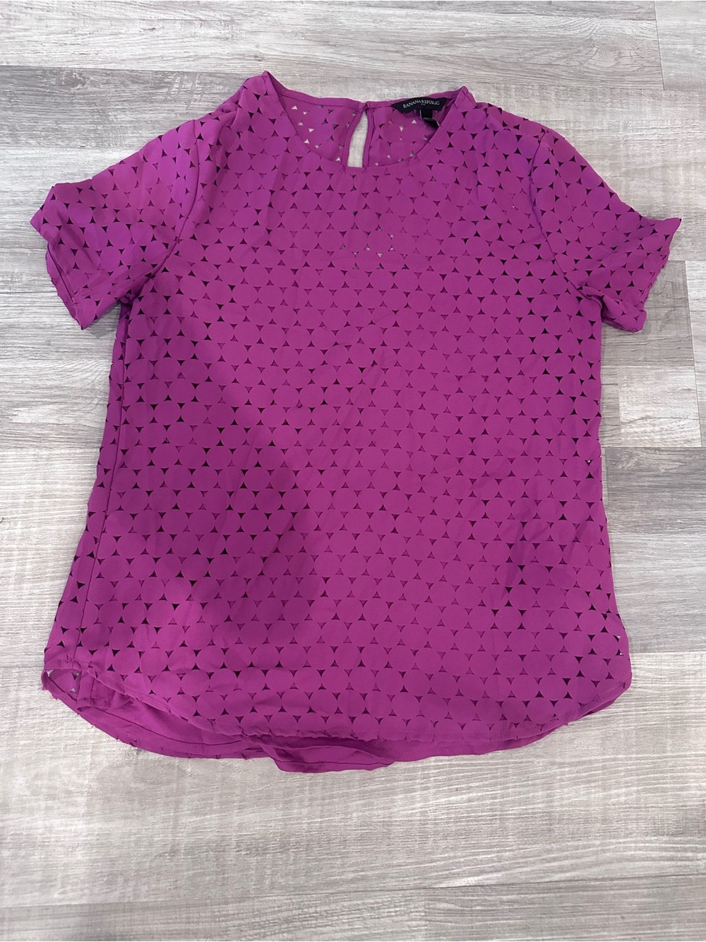 Banana Republic Raspberry Short Sleeve Cutout Blouse